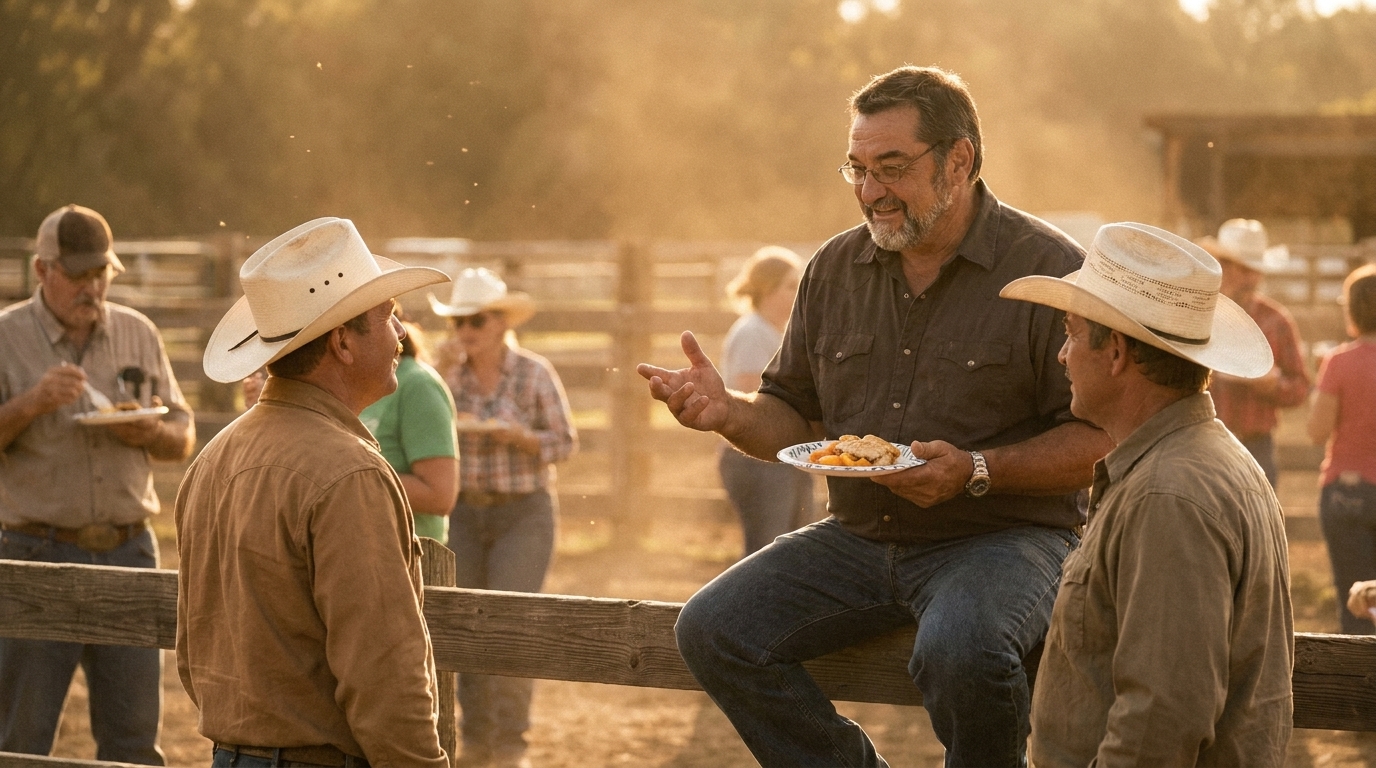 Lunch break on the corral fence