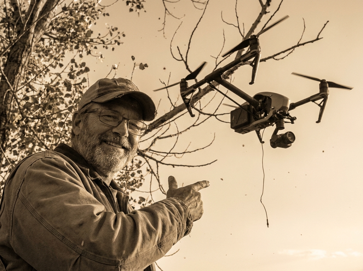 Drone caught in a cottonwood
